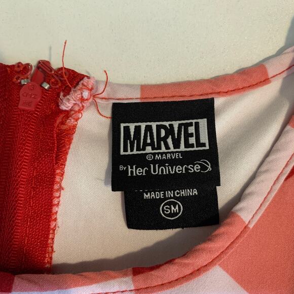 Her Universe Dress Womens S Small Marvel Avengers Icons Gingham Tiered Mini - Picture 10 of 15